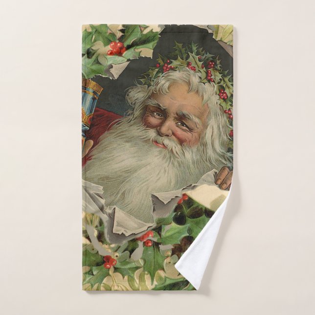 Joyeux Noël Père Noël classique antique (Serviette à main)