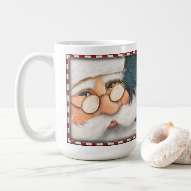 Joyeux Noël Père Noël Holiday Café Mug (Avec donut)
