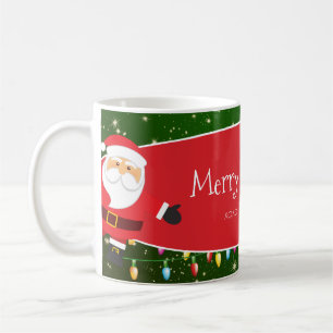 Joyeux Noël Père Noël Nom de famille Café Mug