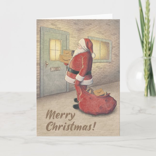 Joyeux Noël Père Noël & Packages Carte blanche (Devant)