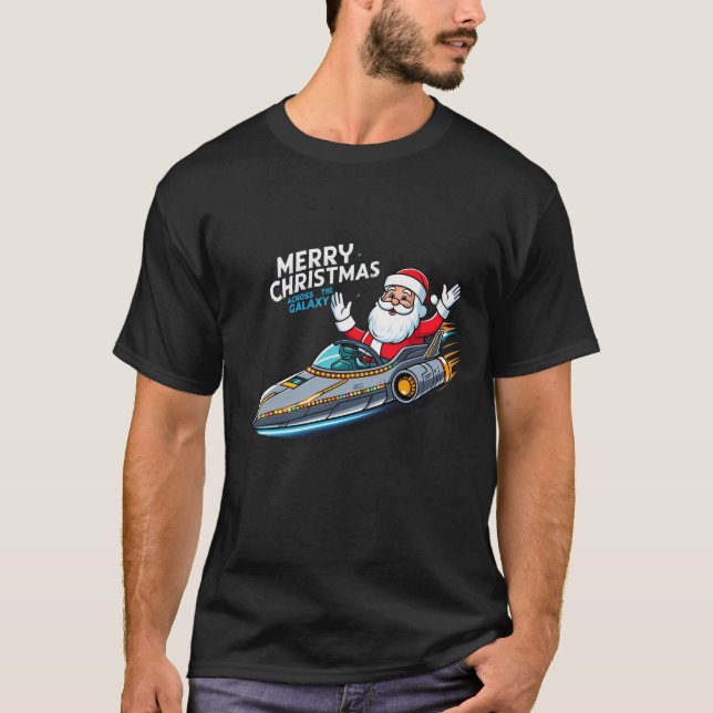 Joyeux Noël Père Noël Racing T-Shirt - Festive Fun (Devant)