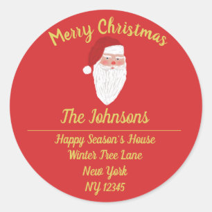 Joyeux Noël Père Noël Red Return Adresse Stickers