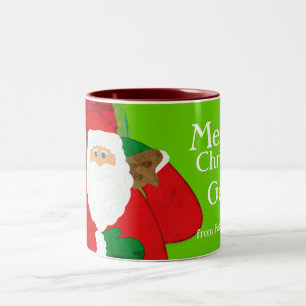Joyeux Noël Père Noël rouge/vert amusant tasse