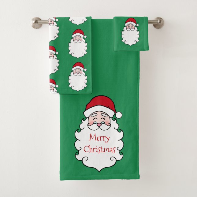 Joyeux Noël Père Noël Serviettes de bain Set cadea (En situation)