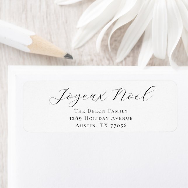 Joyeux Noel Personalized Chic Return Address Label (Insitu)