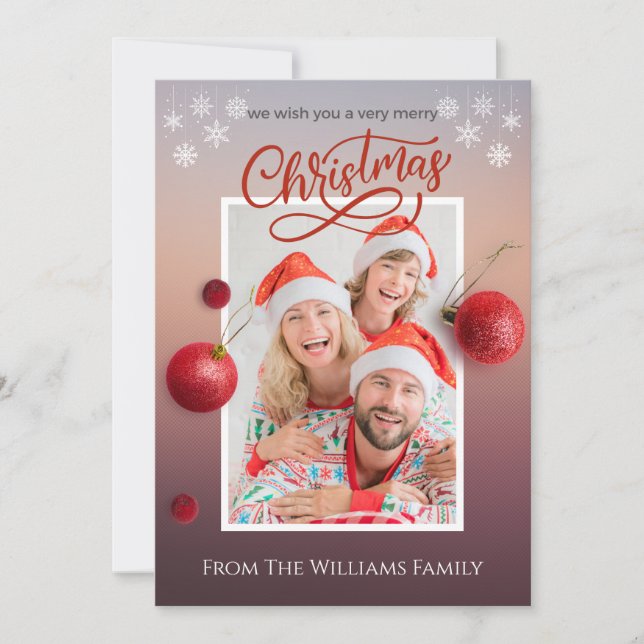 Joyeux Noël Personnalisé Carte photo de famille (Devant)