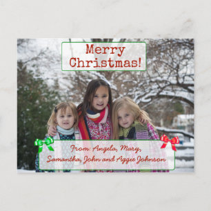 Joyeux Noël personnalisé Carte postale Photo de fa