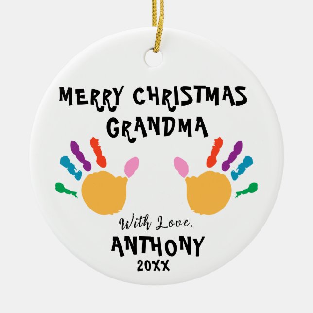 Joyeux Noël personnalisé Enfants Ornement à la mai (Devant)