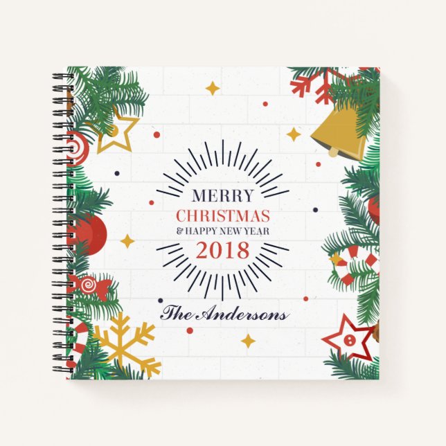 Joyeux Noël personnalisé et livre d'or du Nouvel A (Devant)