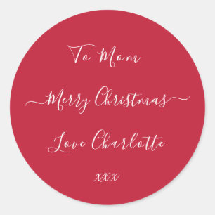 Joyeux Noël personnalisé Étiquette cadeau rouge