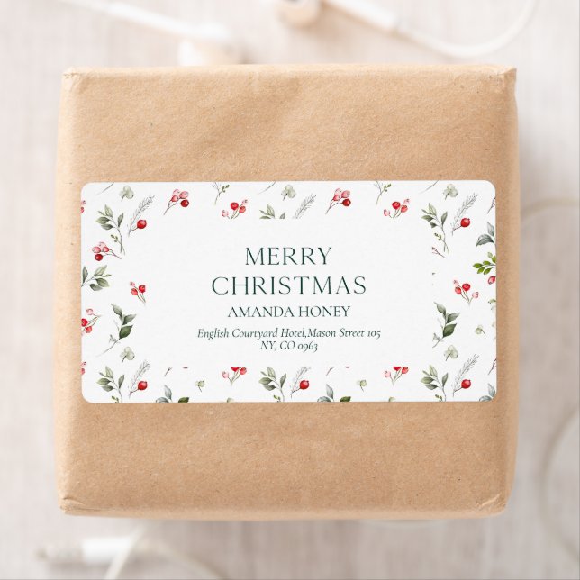 Joyeux Noël Personnalisé Étiquette d'expédition (En situation)