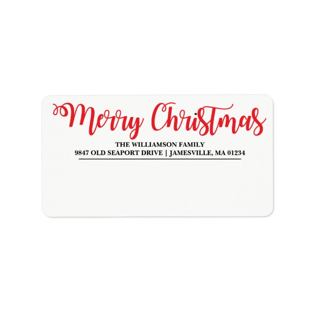 Joyeux Noël personnalisé Étiquettes de messagerie (Devant)