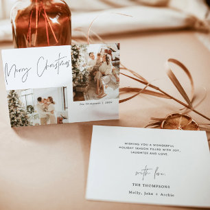 Joyeux Noël Photo Carte de vacances, Boho Modern