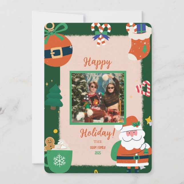 Joyeux Noël Photo Carte de vacances Invitation (Devant)