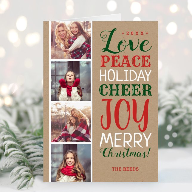 Joyeux Noël Photo Collage Carte de vacances (Créateur téléchargé)