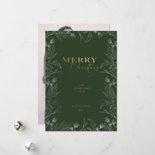 Joyeux Noël Photo Gold Calligraphy Carte
