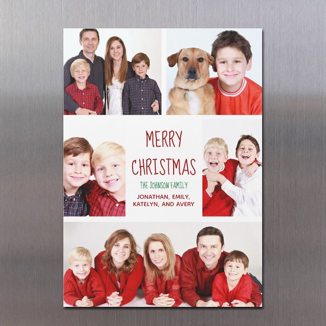 Joyeux Noël Photo moderne Collage Magnet Card (Créateur téléchargé)