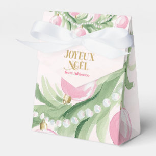 Joyeux Noël Pink Ornament Favor Box