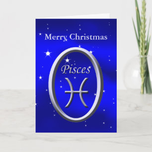Joyeux Noël Pisces Carte de voeux