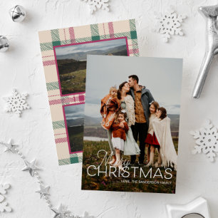 Joyeux Noël Plaid Carte de voeux photo verticale