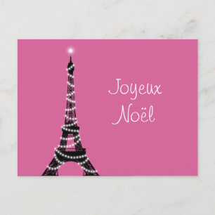 Joyeux Noël Postcard in Fuchsia