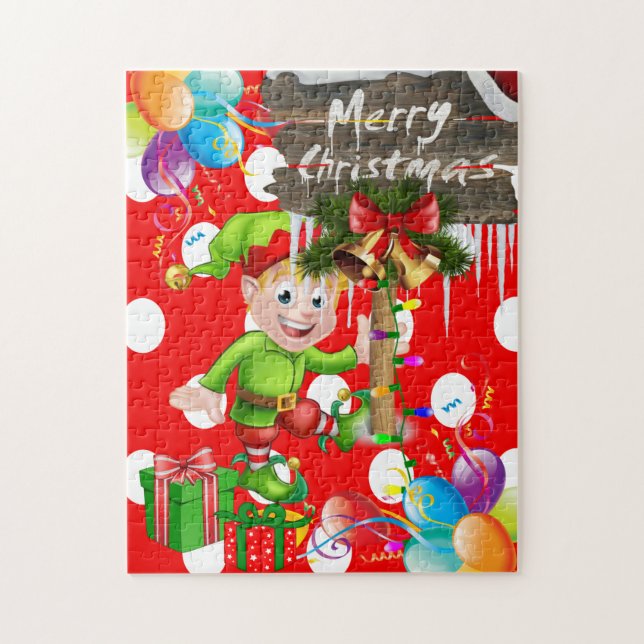 Joyeux Noël Puzzle Elf (Vertical)