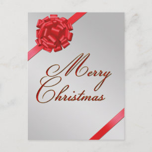 Joyeux Noël Red Bow - Carte postale