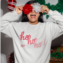 Joyeux Noel Red Pink Hohoho Typography Stylish