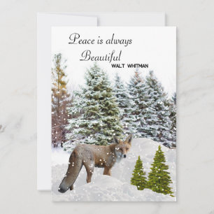 Joyeux Noël Renard Plat Carte de Noël La Paix est 