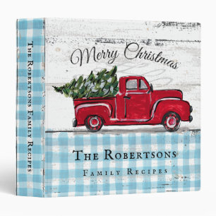 Joyeux Noël Retro Red Truck Recettes Classeur