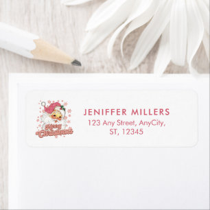 Joyeux Noël Retro Typographie Père Noël Pink Casqu
