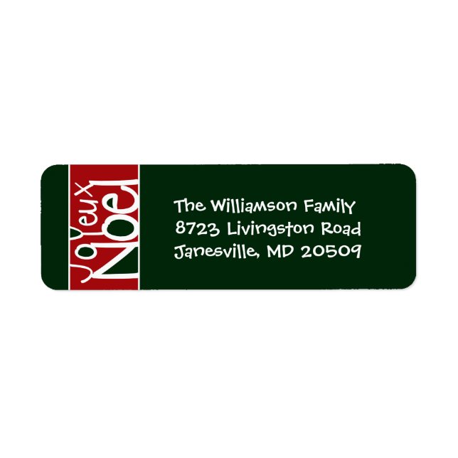 Joyeux Noel Return Address Labels (Front)