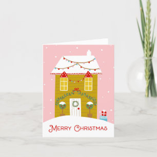 Joyeux Noël rose pain d'épices Carte de la maison