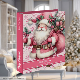 Joyeux Noël rose Père Noël Classeur de la recette