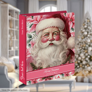 Joyeux Noël rose Père Noël Planificateur Classeur