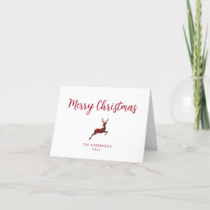 Joyeux Noël Rouge Buffalo Plaid Carte de vacances