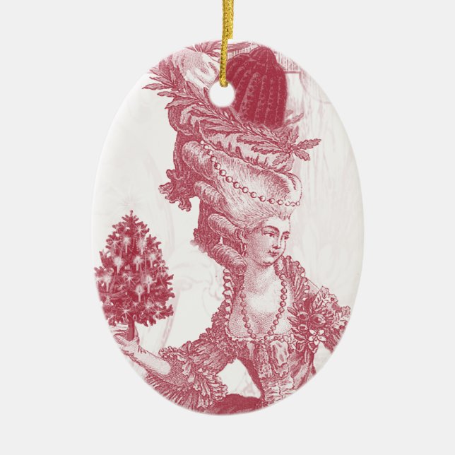 Joyeux Noel (rouge) Ceramic Ornament (Front)