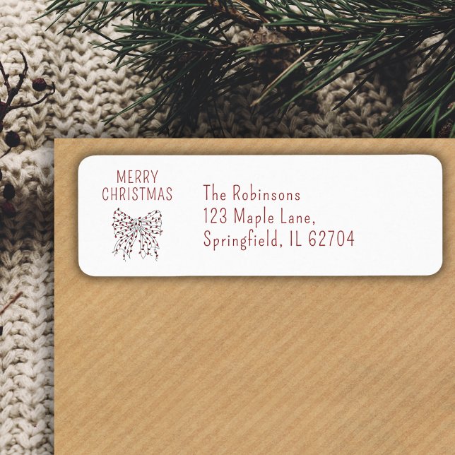 Joyeux Noël Rouge Chaîne Bow minimal (Créateur téléchargé)