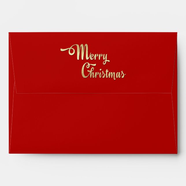 Joyeux Noël. Rouge | Enveloppe Gold Foil (Dos (Haut rabat))