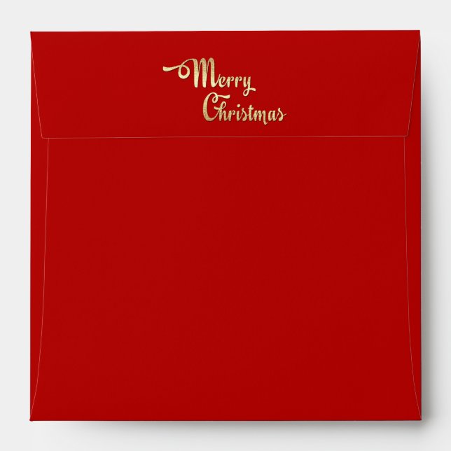 Joyeux Noël. Rouge | Enveloppes de vacances Gold F (Dos (Haut rabat))