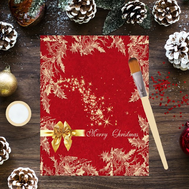 Joyeux Noël Rouge et or papier à rebut (Créateur téléchargé)