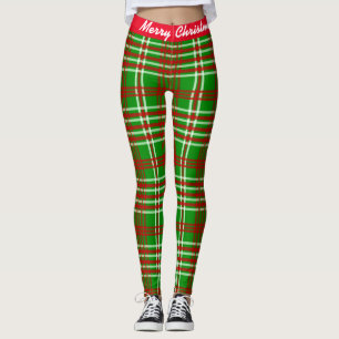 Joyeux Noël Rouge & Green Plaid Leggings