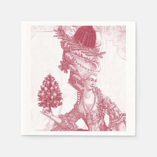Joyeux Noel (rouge) Merry Christmas Napkin (Front)