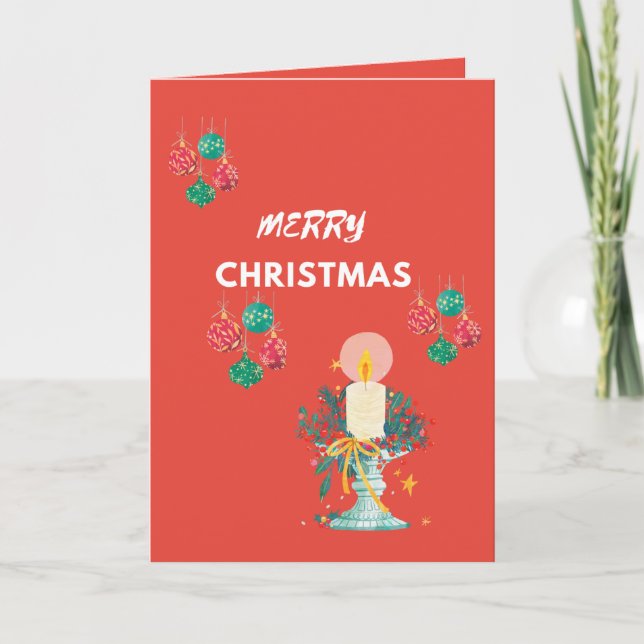 Joyeux Noël Rouge Plié Cartes (Devant)