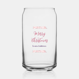 joyeux noël rouge rose paillettes lignes nom rétro