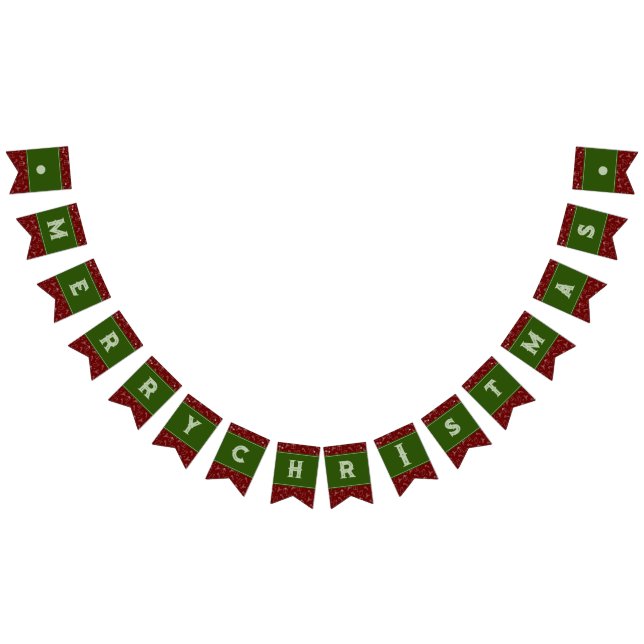 Joyeux Noël Rouge Vert Et Foncé Drapeaux (Tout)