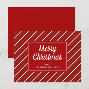 Joyeux Noël Rouge Vert Grilles Motif Carte postale