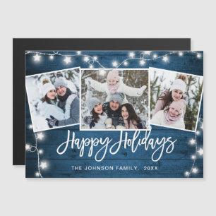 Joyeux Noël Rustique 3 PHOTO Carte magnétique