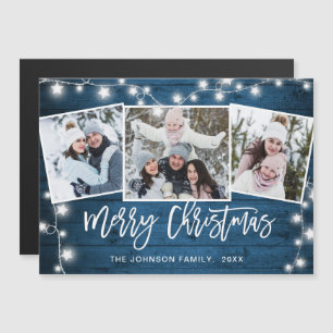 Joyeux Noël Rustique 3 PHOTO Carte magnétique