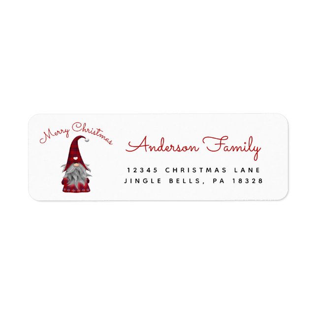 Joyeux Noël rustique et mignon Gnome Adresse de l' (Devant)